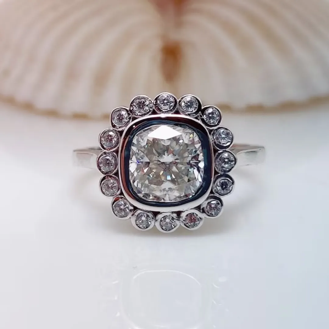 /public/photos/live/Bezel Set Cushion Cut Moissanite Halo Diamond Ring 582 (2).webp